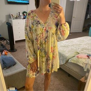 H&M silk floral dress